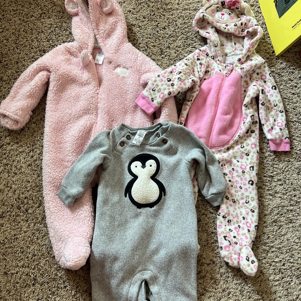 Sherpa and knit onesie bundle